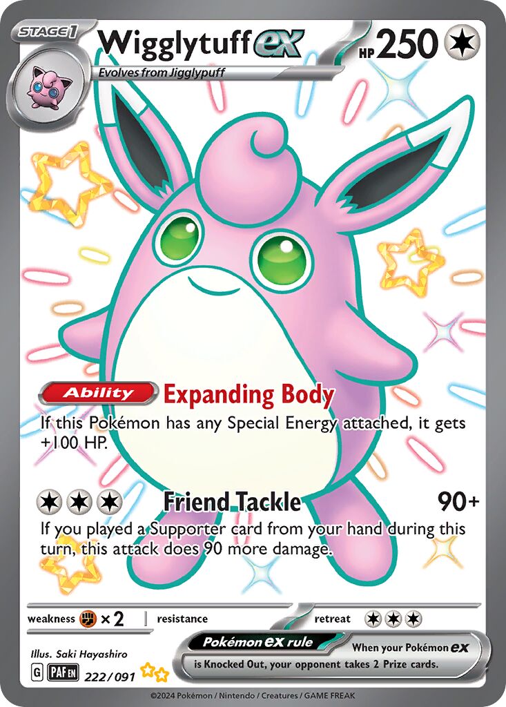 Wigglytuff ex 222/245 — Paldean Fates (English Pokémon TCG card)