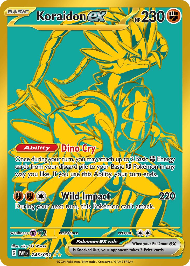 Koraidon ex 245/245 — Paldean Fates (English Pokémon TCG card)