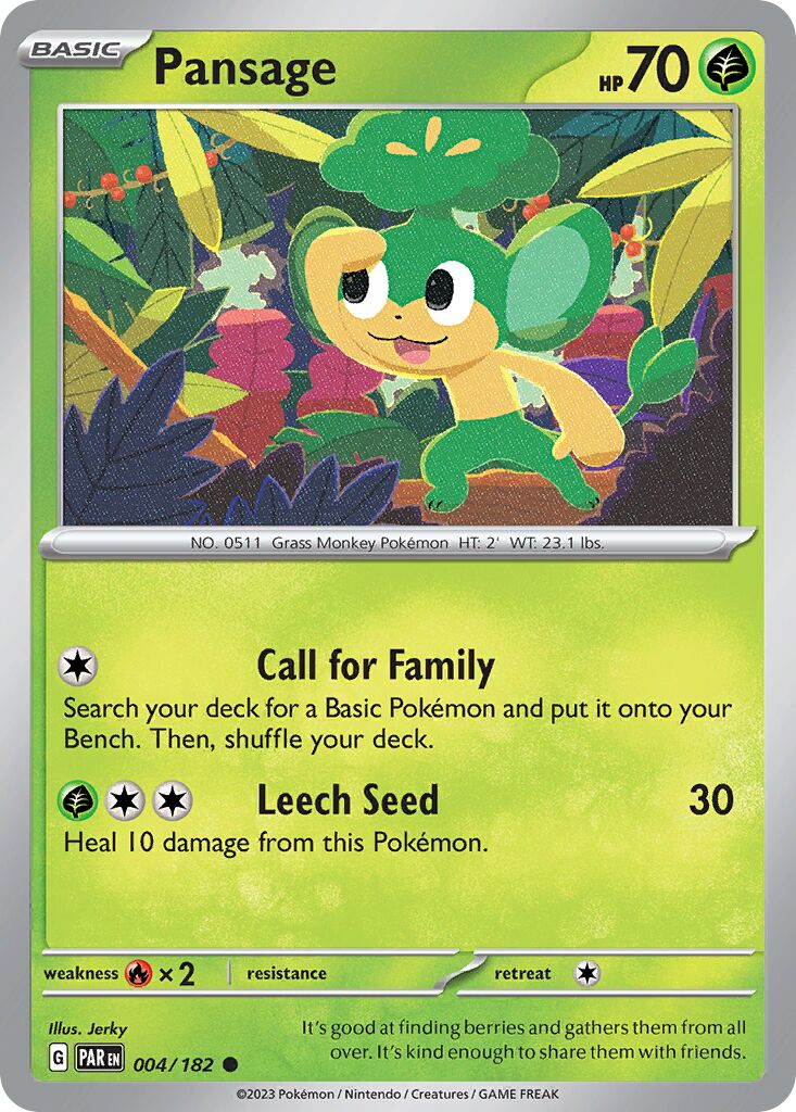 Pansage 004/266 — Paradox Rift (English Pokémon TCG card)
