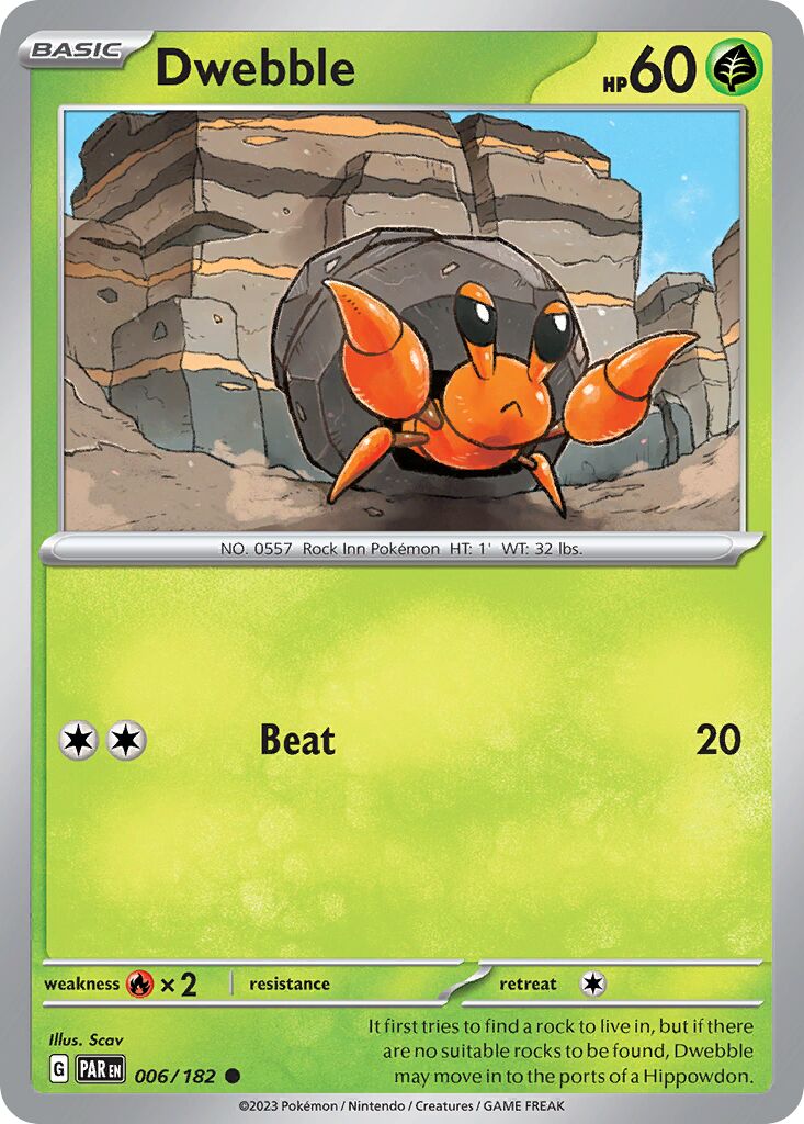 Dwebble 006/266 — Paradox Rift (English Pokémon TCG card)