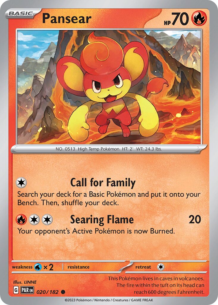 Pansear 020/266 — Paradox Rift (English Pokémon TCG card)