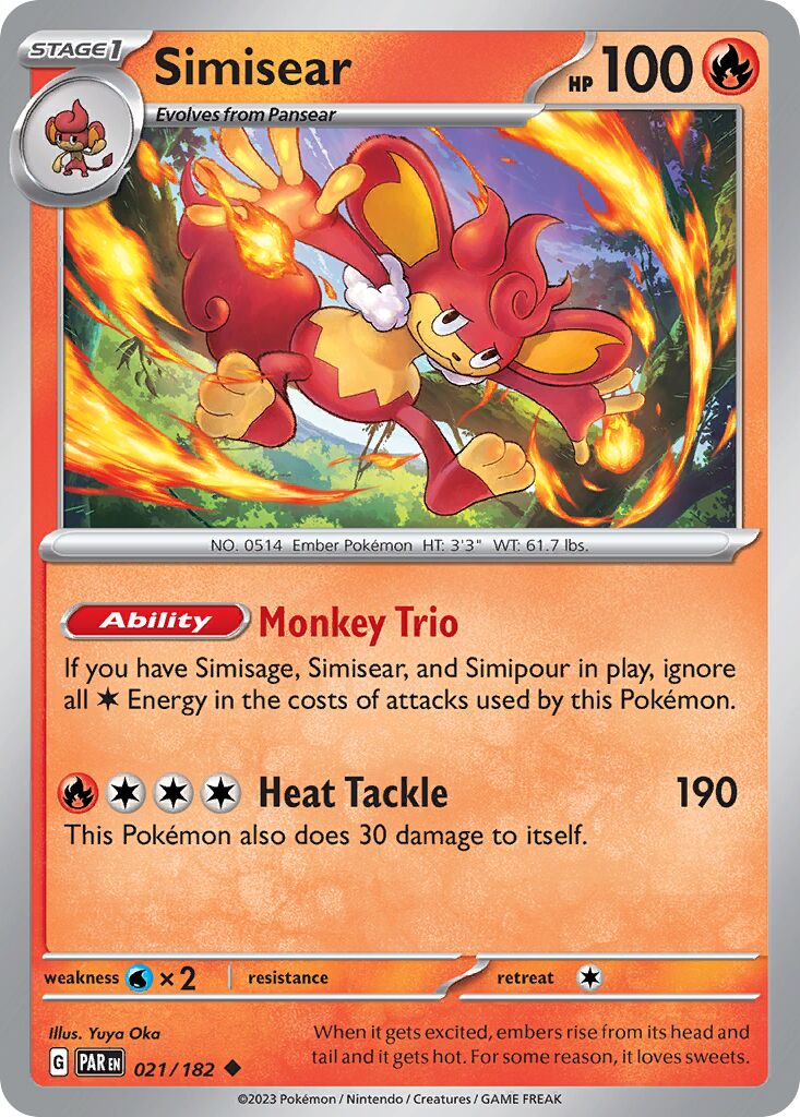Simisear 021/266 — Paradox Rift (English Pokémon TCG card)