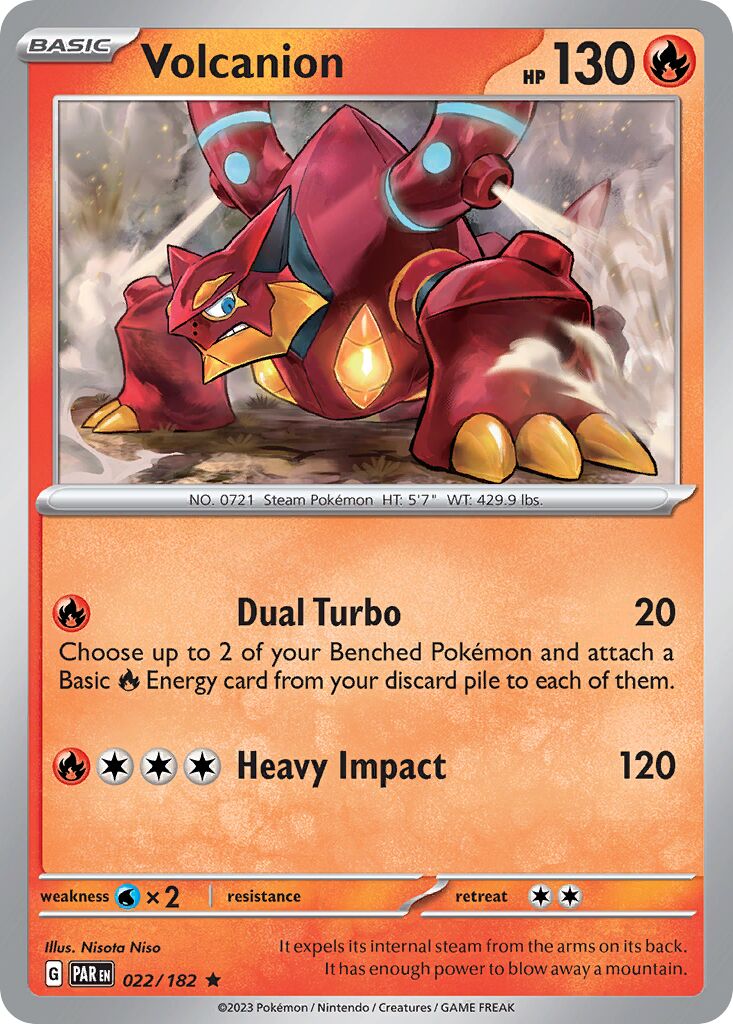Volcanion 022/266 — Paradox Rift (English Pokémon TCG card)