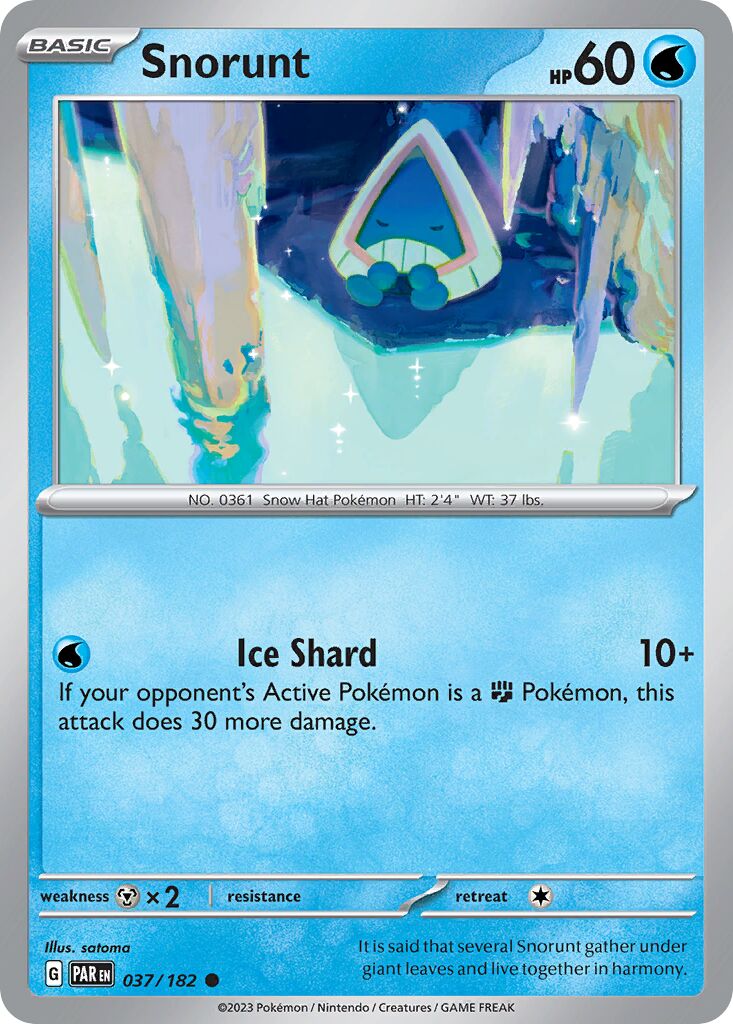 Snorunt 037/266 — Paradox Rift (English Pokémon TCG card)