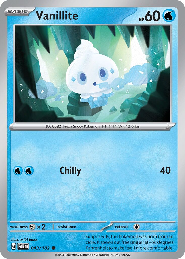 Vanillite 043/266 — Paradox Rift (English Pokémon TCG card)