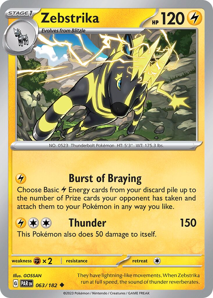 Zebstrika 063/266 — Paradox Rift (English Pokémon TCG card)