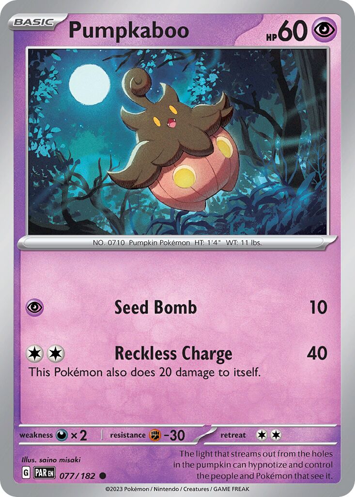 Pumpkaboo 077/266 — Paradox Rift (English Pokémon TCG card)