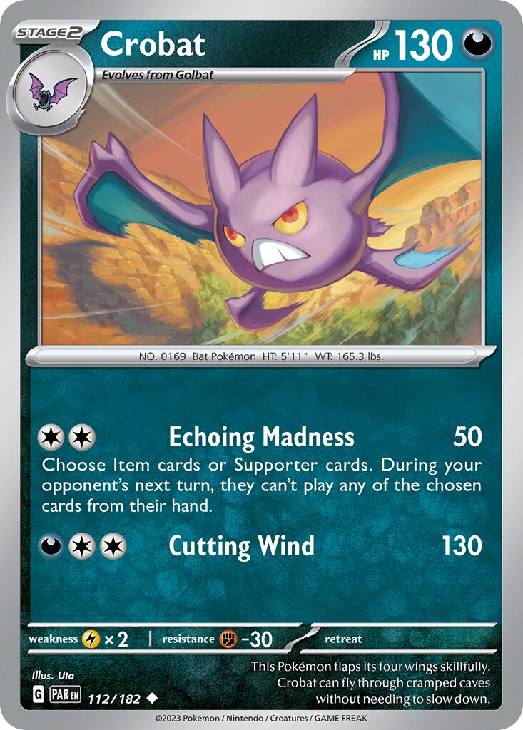 Crobat 112/266 — Paradox Rift (English Pokémon TCG card)