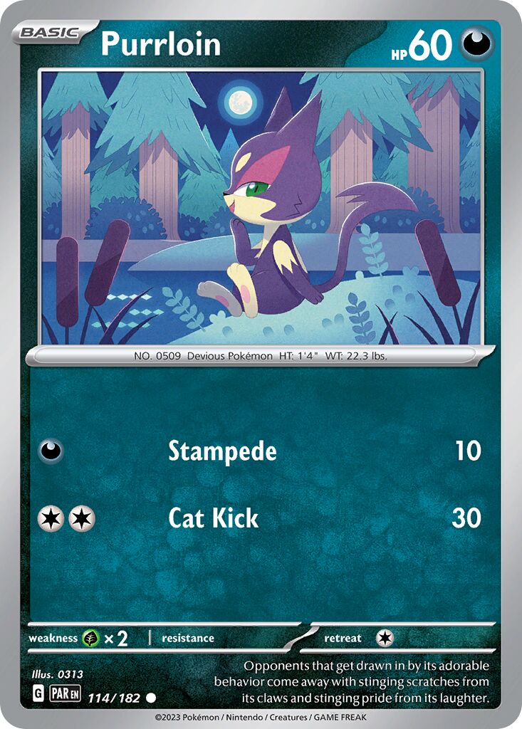 Purrloin 114/266 — Paradox Rift (English Pokémon TCG card)