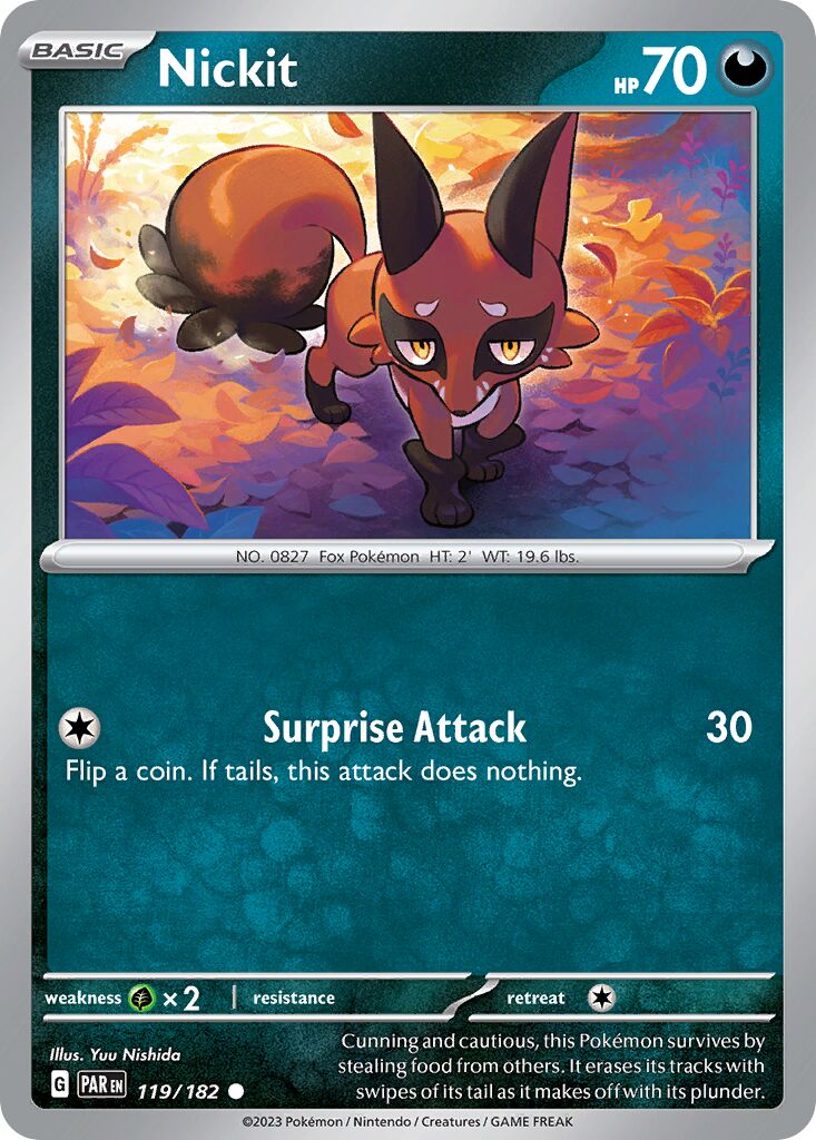 Nickit 119/266 — Paradox Rift (English Pokémon TCG card)