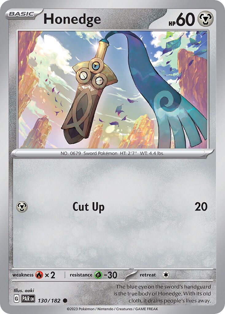 Honedge 130/266 — Paradox Rift (English Pokémon TCG card)