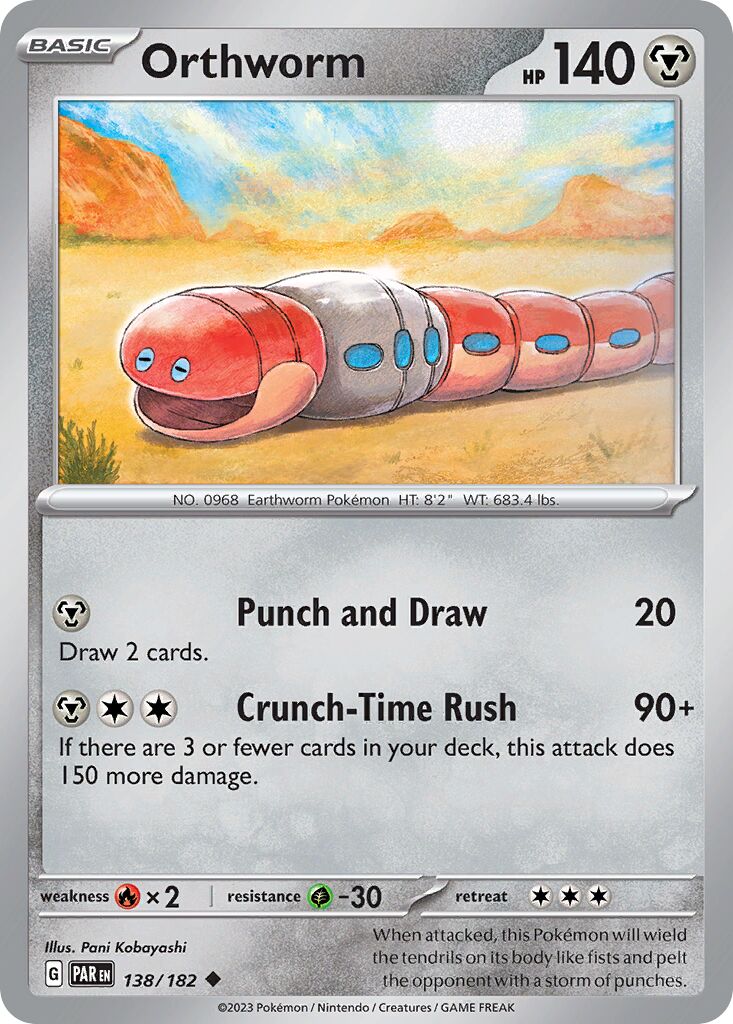 Orthworm 138/266 — Paradox Rift (English Pokémon TCG card)