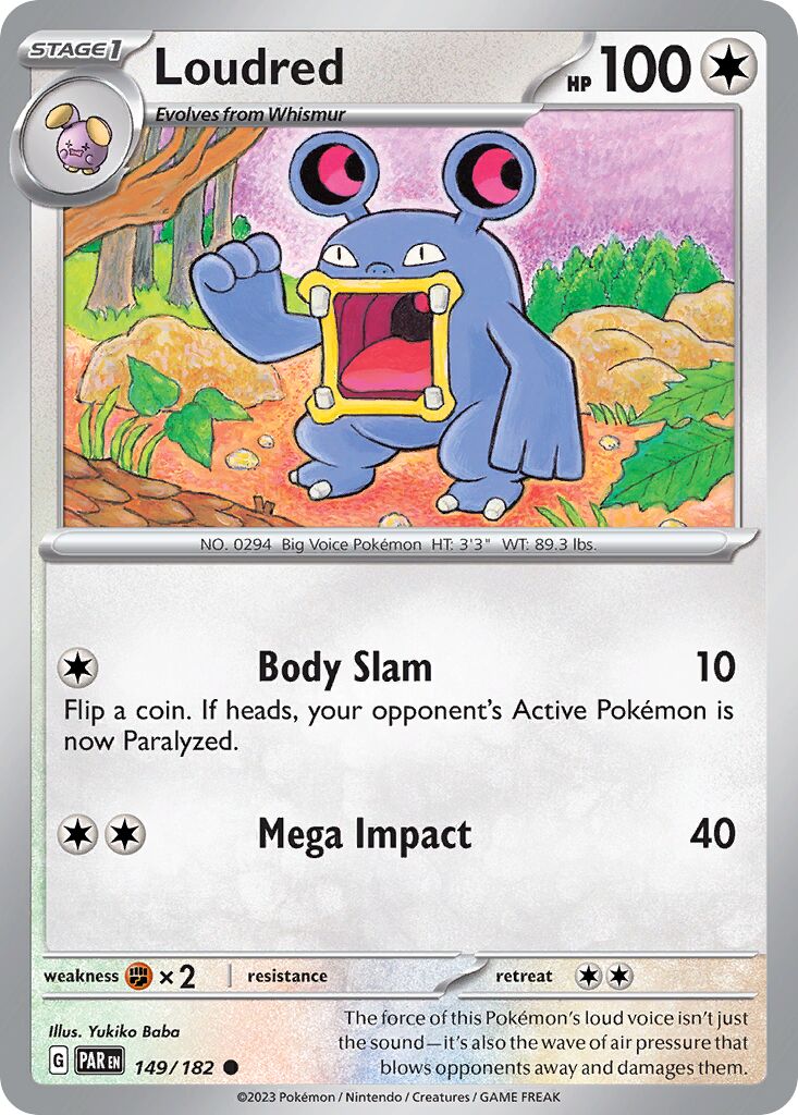 Loudred 149/266 — Paradox Rift (English Pokémon TCG card)