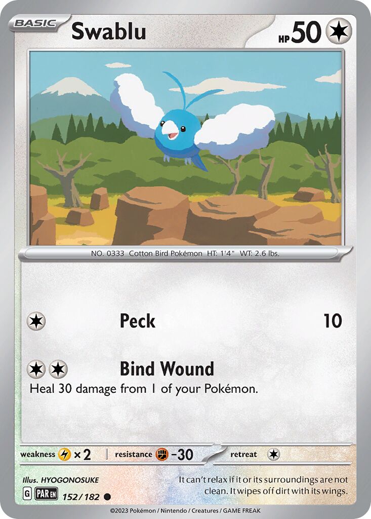 Swablu 152/266 — Paradox Rift (English Pokémon TCG card)
