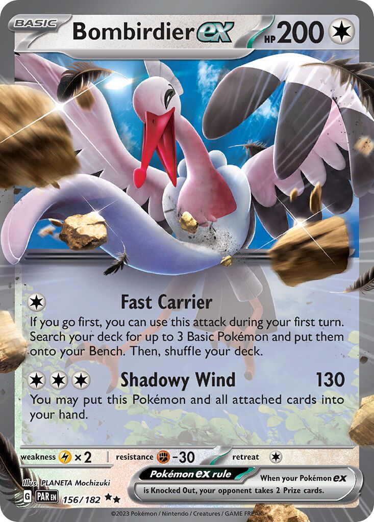 Bombirdier ex 156/266 — Paradox Rift (English Pokémon TCG card)