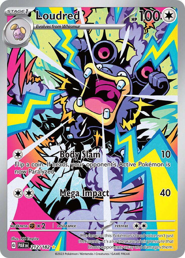 Loudred 212/266 — Paradox Rift (English Pokémon TCG card)