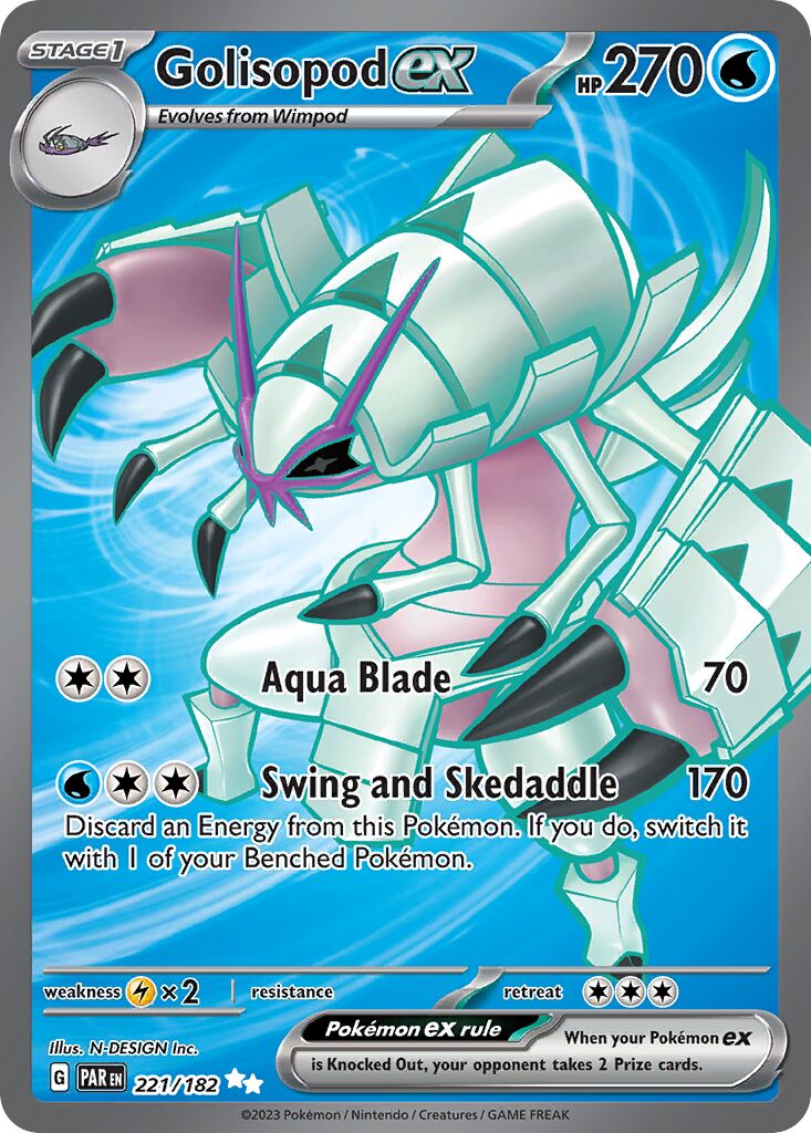 Golisopod ex 221/266 — Paradox Rift (English Pokémon TCG card)