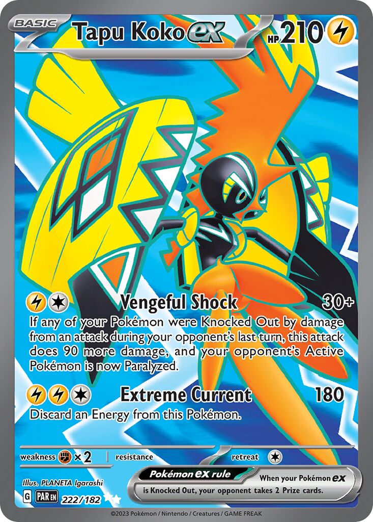 Tapu Koko ex 222/266 — Paradox Rift (English Pokémon TCG card)
