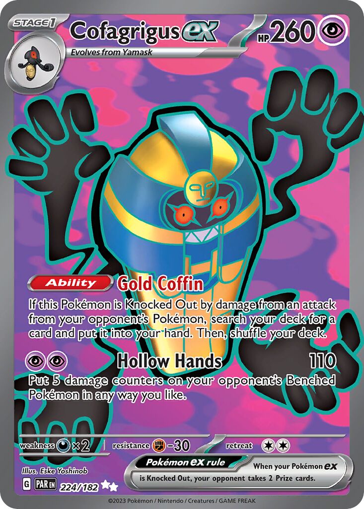 Cofagrigus ex 224/266 — Paradox Rift (English Pokémon TCG card)