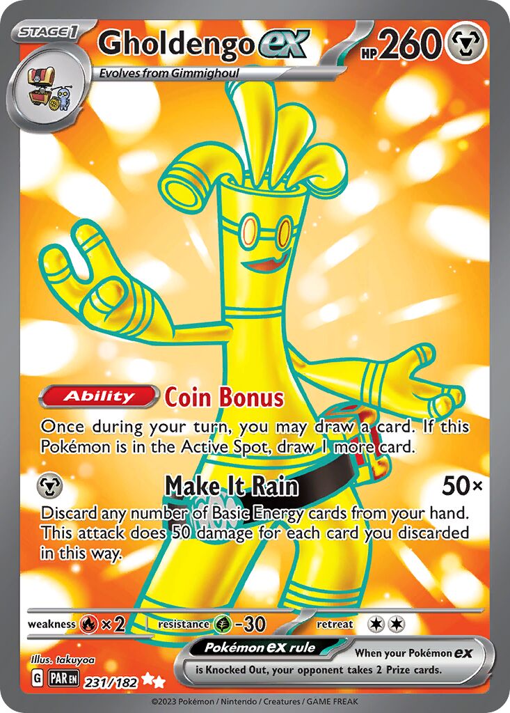 Gholdengo ex 231/266 — Paradox Rift (English Pokémon TCG card)