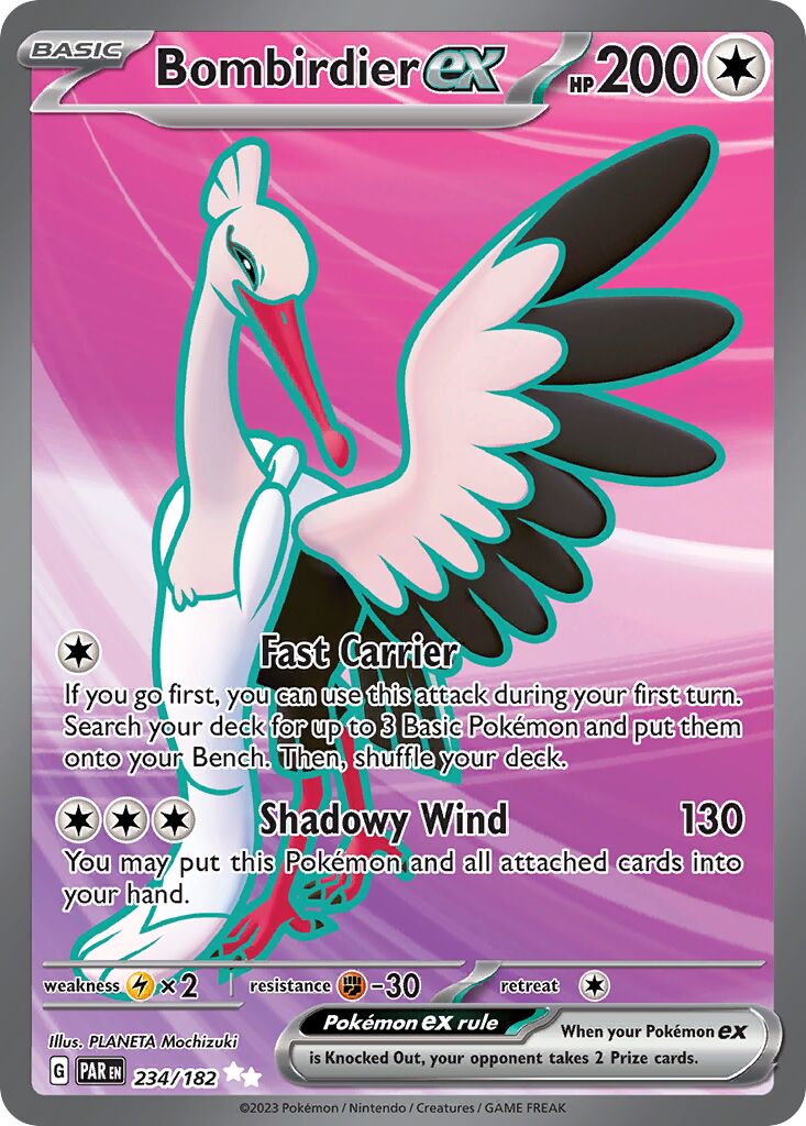 Bombirdier ex 234/266 — Paradox Rift (English Pokémon TCG card)