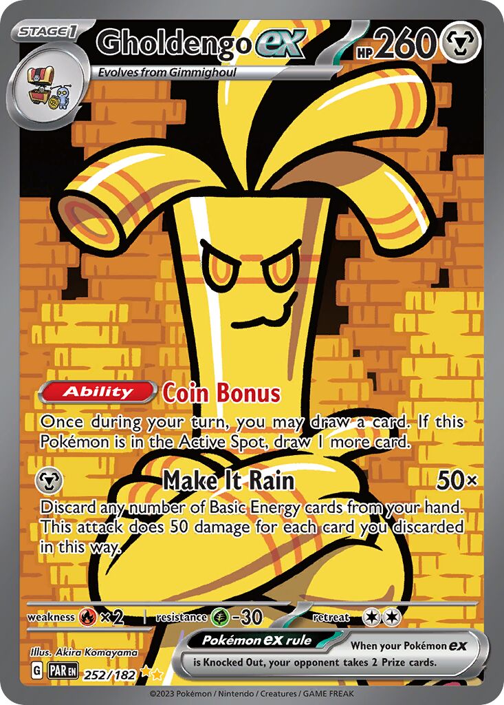 Gholdengo ex 252/266 — Paradox Rift (English Pokémon TCG card)