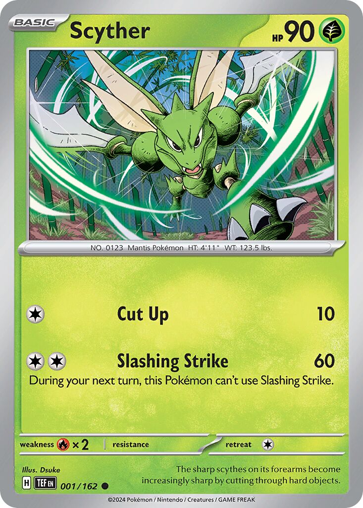 Scyther 001/218 — Temporal Forces (English Pokémon TCG card)