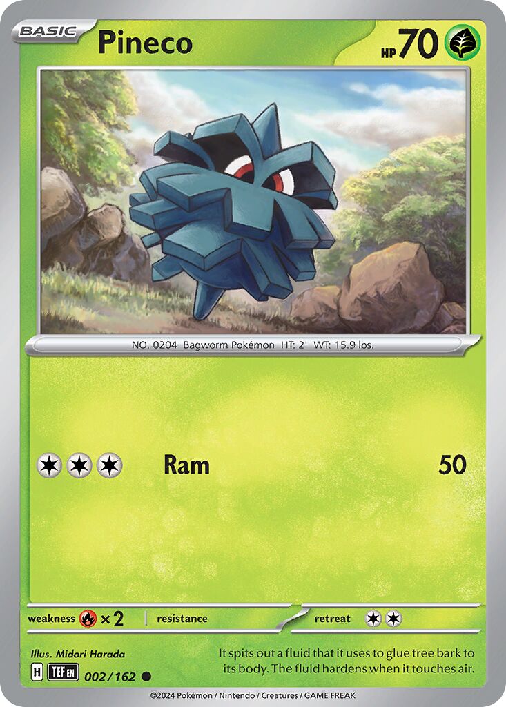 Pineco 002/218 — Temporal Forces (English Pokémon TCG card)
