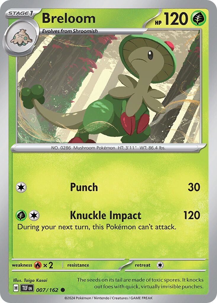 Breloom 007/218 — Temporal Forces (English Pokémon TCG card)