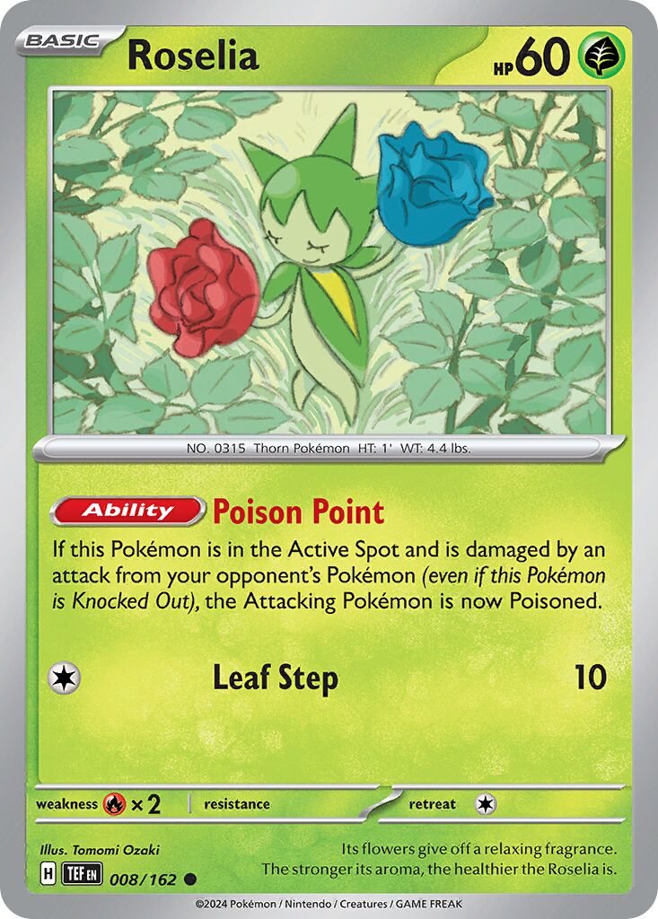 Roselia 008/218 — Temporal Forces (English Pokémon TCG card)