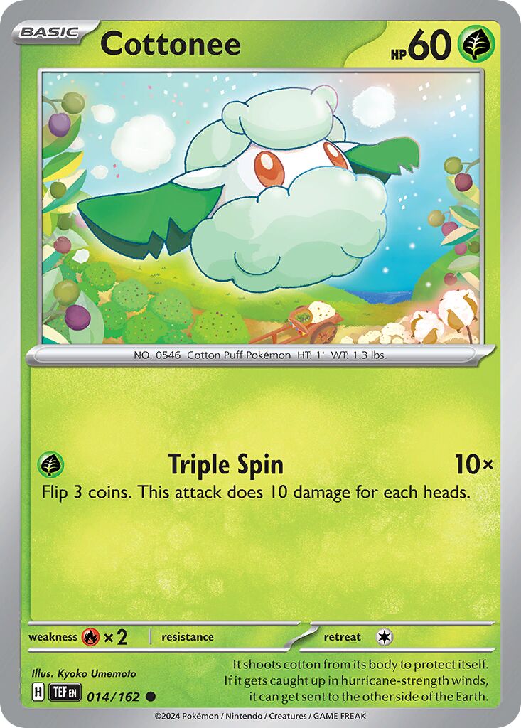 Cottonee 014/218 — Temporal Forces (English Pokémon TCG card)