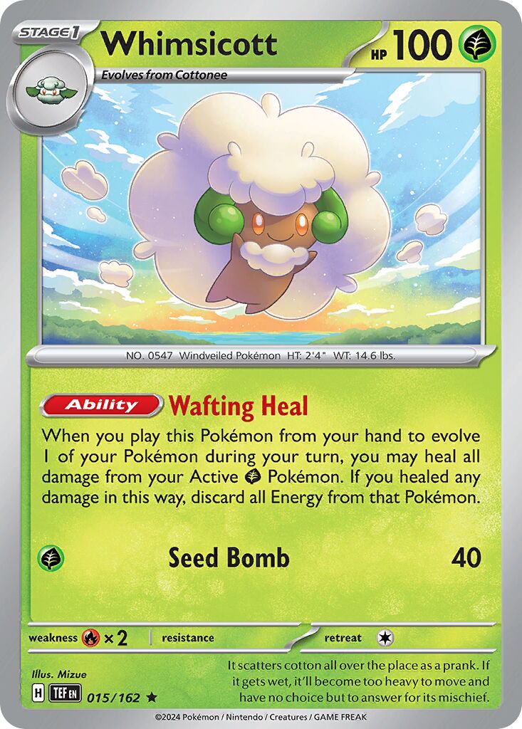 Whimsicott 015/218 — Temporal Forces (English Pokémon TCG card)