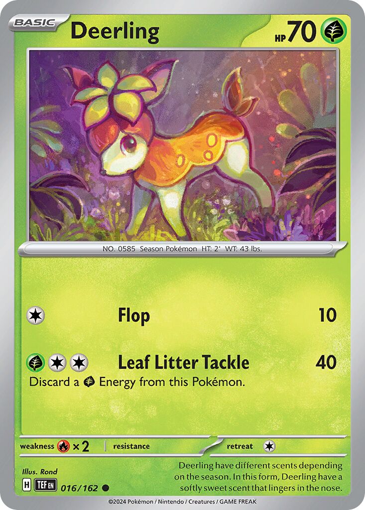 Deerling 016/218 — Temporal Forces (English Pokémon TCG card)
