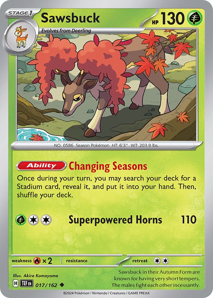 Sawsbuck 017/218 — Temporal Forces (English Pokémon TCG card)