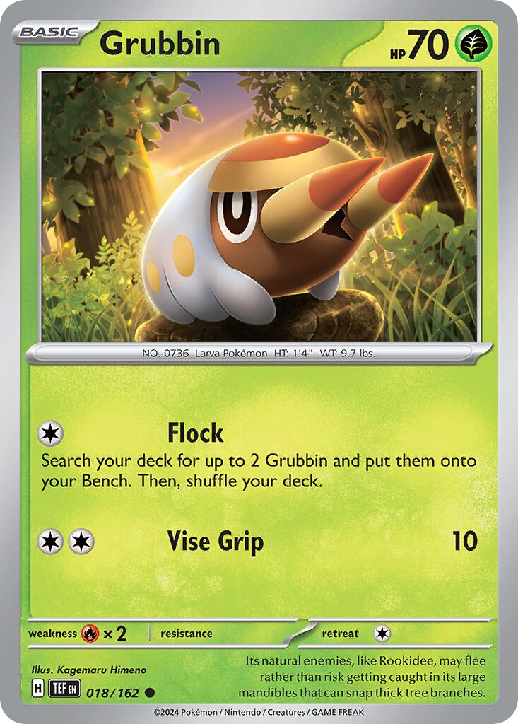 Grubbin 018/218 — Temporal Forces (English Pokémon TCG card)