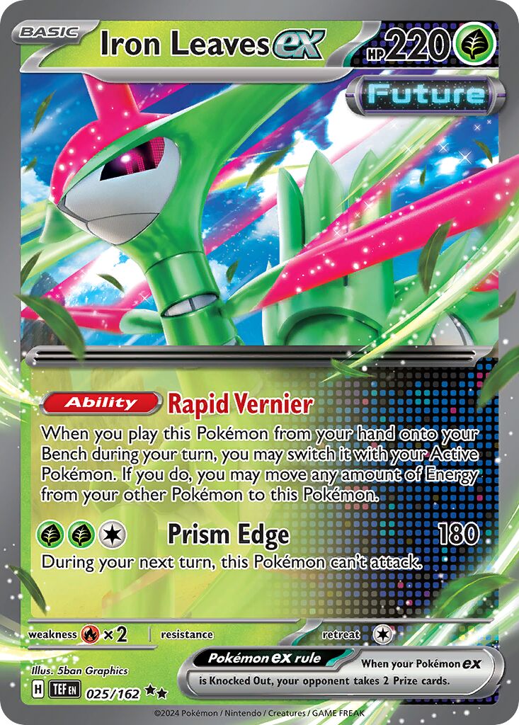 Iron Leaves ex 025/218 — Temporal Forces (English Pokémon TCG card)