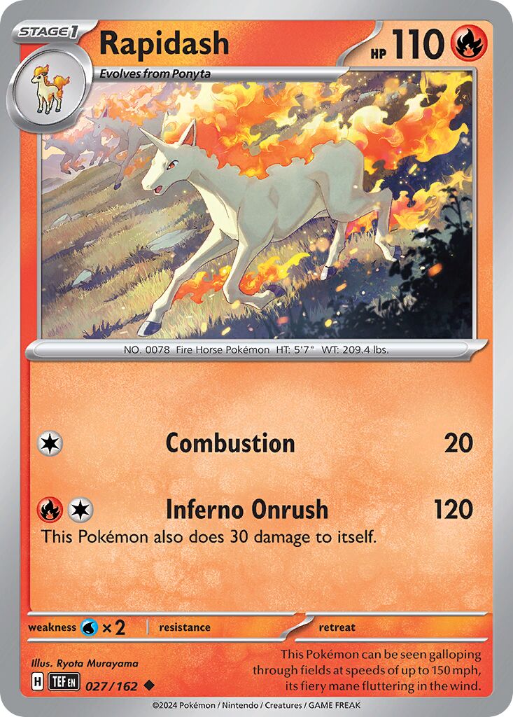 Rapidash 027/218 — Temporal Forces (English Pokémon TCG card)