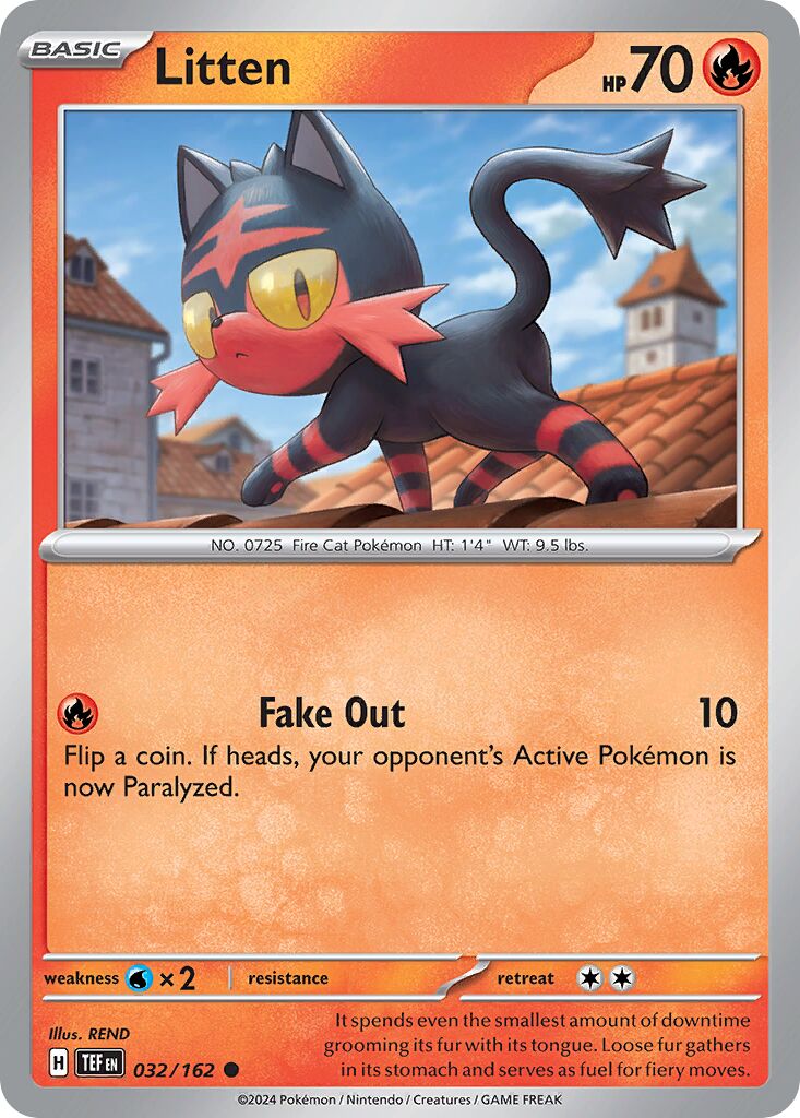 Litten 032/218 — Temporal Forces (English Pokémon TCG card)