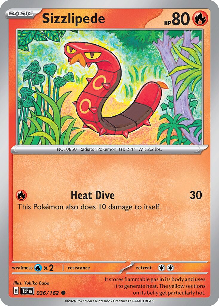Sizzlipede 036/218 — Temporal Forces (English Pokémon TCG card)