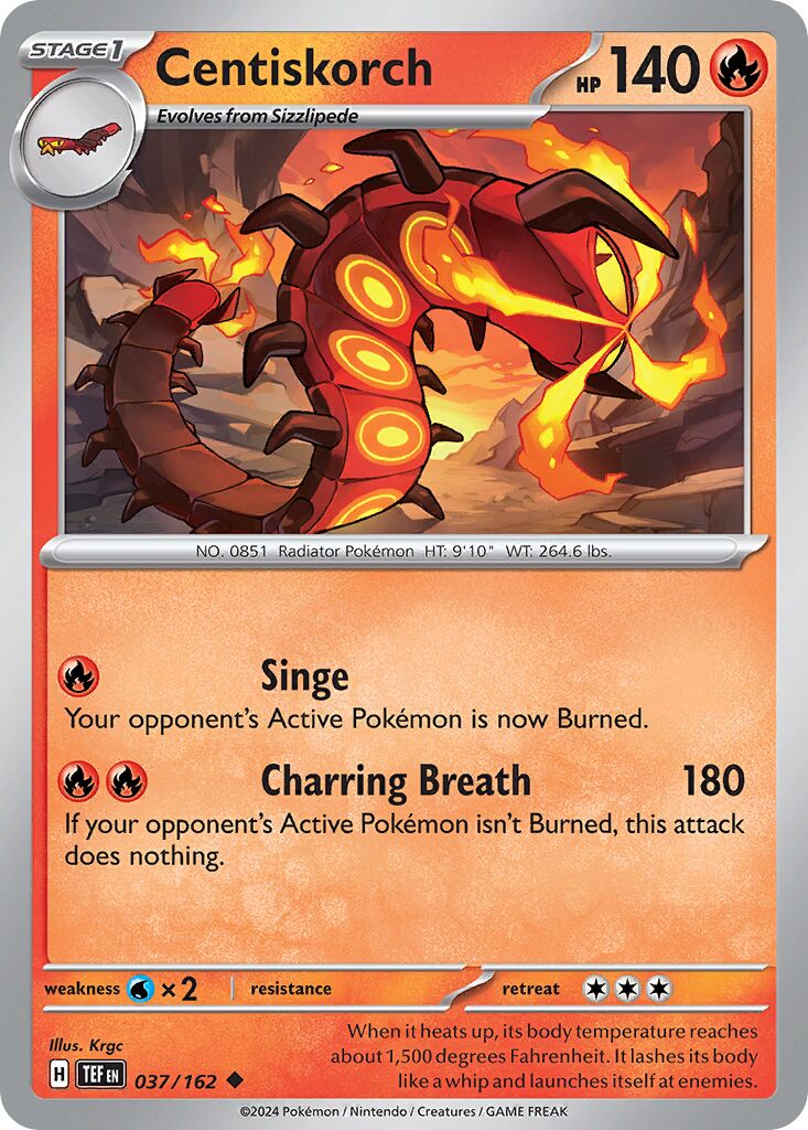 Centiskorch 037/218 — Temporal Forces (English Pokémon TCG card)