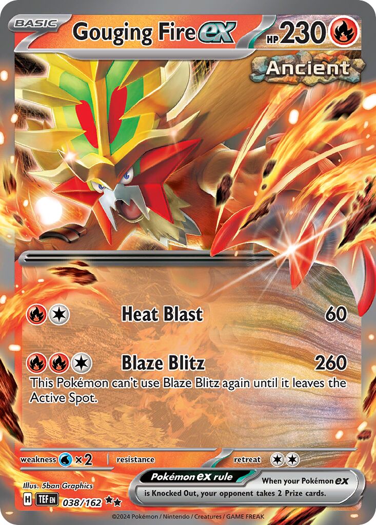 Gouging Fire ex 038/218 — Temporal Forces (English Pokémon TCG card)