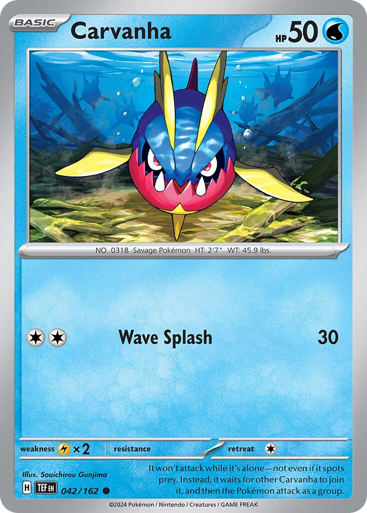 Carvanha 042/218 — Temporal Forces (English Pokémon TCG card)