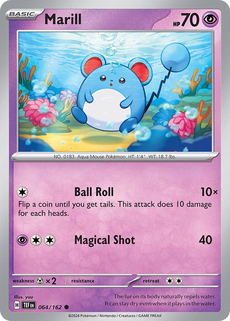 Marill 064/218 — Temporal Forces (English Pokémon TCG card)