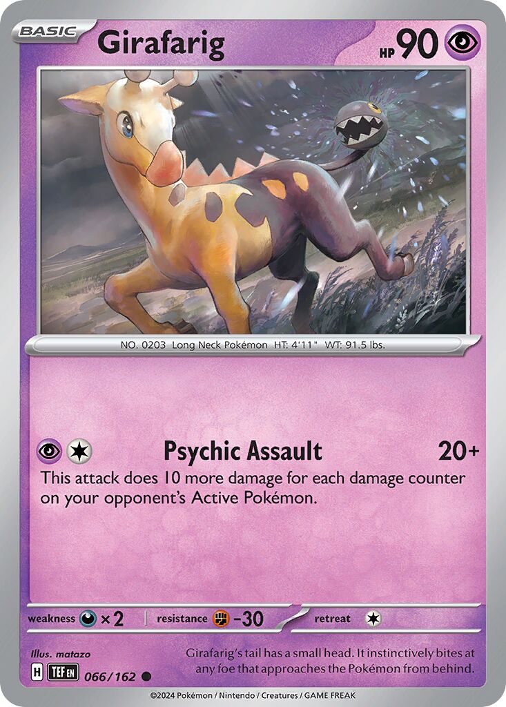 Girafarig 066/218 — Temporal Forces (English Pokémon TCG card)