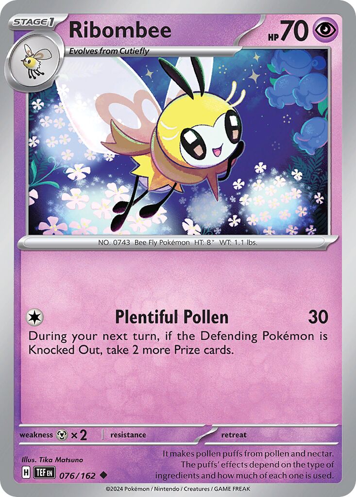 Ribombee 076/218 — Temporal Forces (English Pokémon TCG card)