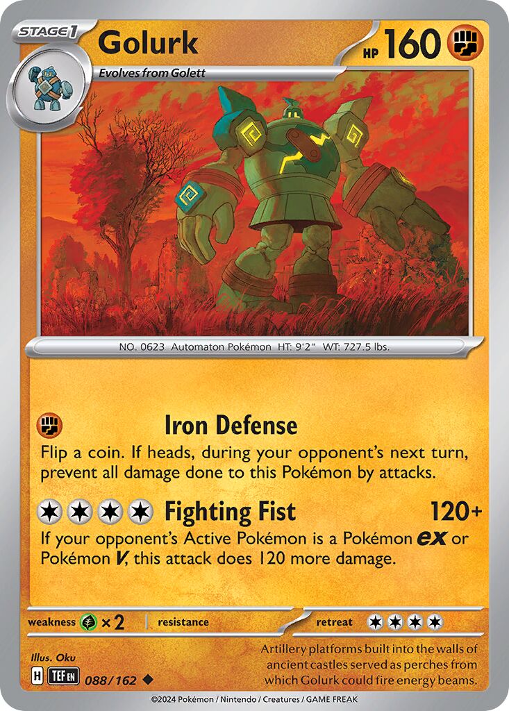 Golurk 088/218 — Temporal Forces (English Pokémon TCG card)