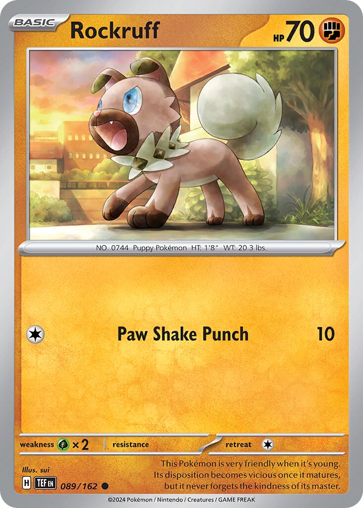 Rockruff 089/218 — Temporal Forces (English Pokémon TCG card)