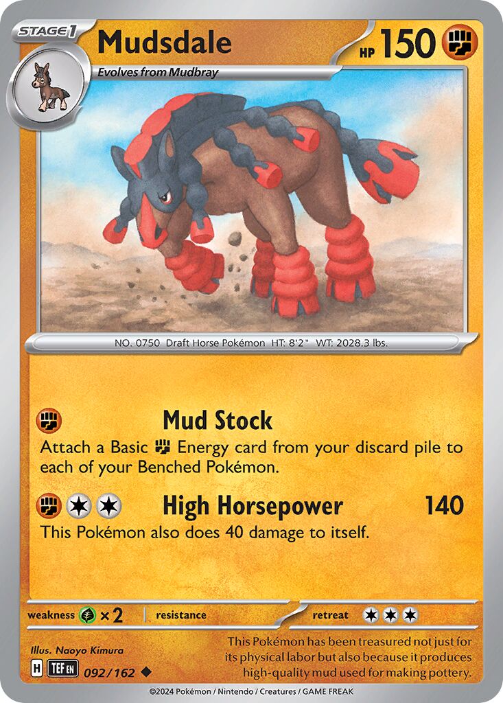Mudsdale 092/218 — Temporal Forces (English Pokémon TCG card)