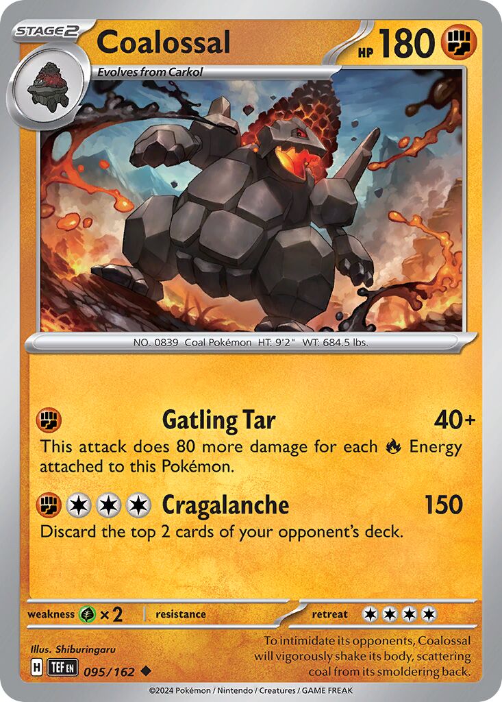 Coalossal 095/218 — Temporal Forces (English Pokémon TCG card)