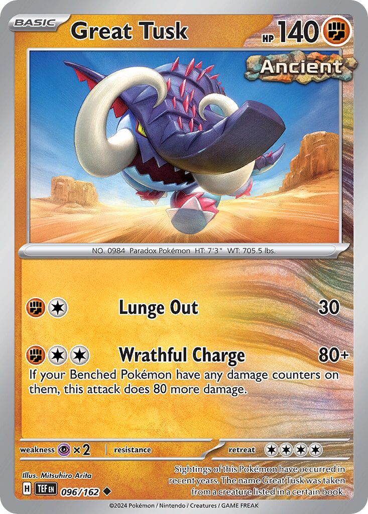 Great Tusk 096/218 — Temporal Forces (English Pokémon TCG card)
